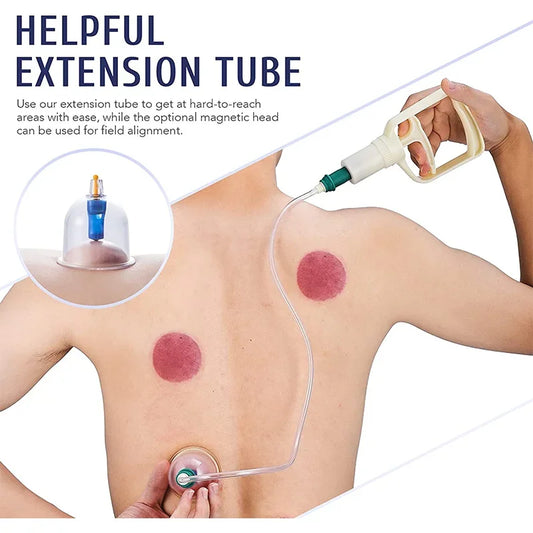 6Pcs Vacuum Cupping Set with Pump Gun – Suction Massage Cups for Back, Body Detox & Anti-Cellulite Care