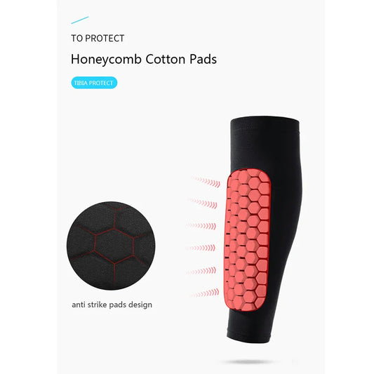 1PC Shockproof Honeycomb Leg Sleeve – Shin Guard & Support Sock for Sports