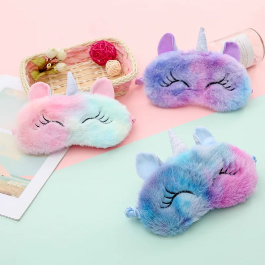 Cartoon Unicorn Sleeping Mask – Cute Anime Eye Shade for Kids, Travel & Party Gifts