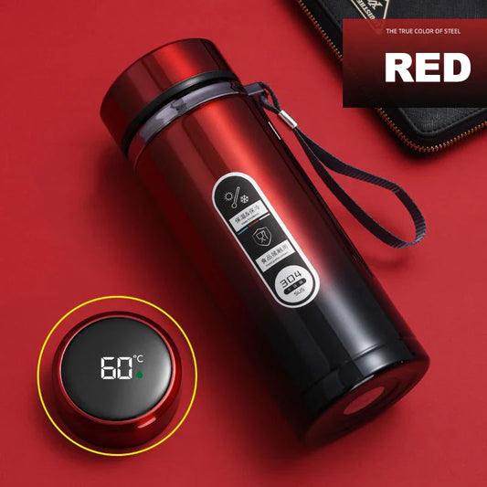 Stainless Steel Thermos Bottle with LED Temperature Display – 500ml–1L Vacuum Flask
