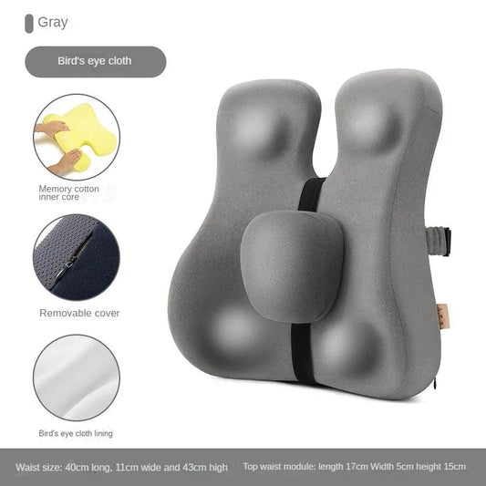 Orthopedic Back Cushion – Memory Foam Lumbar Support Pillow for Chair, Car & Sofa