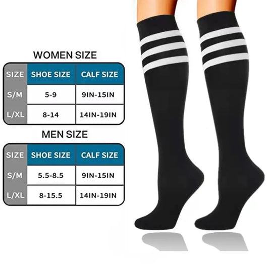 30mmHg Knee-High Compression Socks – Unisex Sports & Medical Support for Edema, Diabetes, and Varicose Veins