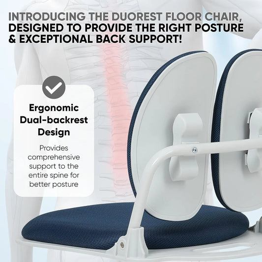 Dual-Backrests Ergonomic Floor Chair – Back Support for Meditation, Gaming & Reading