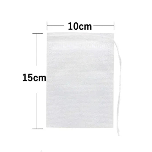 200/50PCS Disposable Tea Filter Bags – Non-Woven Fabric with Drawstring