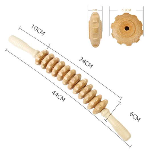 Curved Wooden Massage Roller – Body Shaping Tool for Cellulite & Lymphatic Drainage
