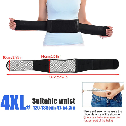 Tcare Tourmaline Self-Heating Back Support Belt – Adjustable Magnetic Therapy Waist Brace