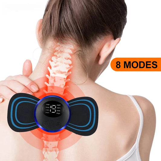 1PC Smart Mini Neck Massager Sticker – USB Rechargeable Portable Shoulder & Neck Massager