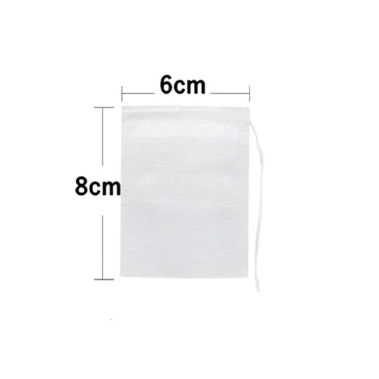 300/50PCS Disposable Tea Bags – Non-Woven Fabric Drawstring Infuser Bags for Loose Tea & Coffee