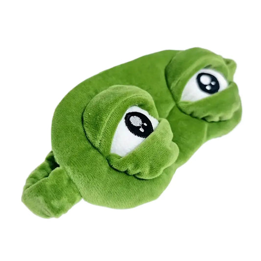 3D Sad Frog Sleep Mask – Soft Portable Eye Shade for Travel & Relaxation