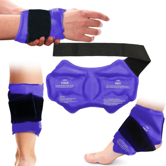Ankle Brace Ice Pack Wrap – Reusable Hot & Cold Therapy Gel Support for Pain Relief & Sprains