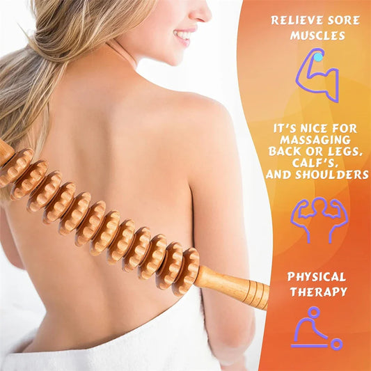 Curved Wooden Massage Roller – Body Shaping Tool for Cellulite & Lymphatic Drainage