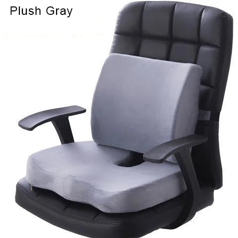 Coccyx Cushion Set – Orthopedic Memory Foam Seat & Back Support for Car, Office & Home