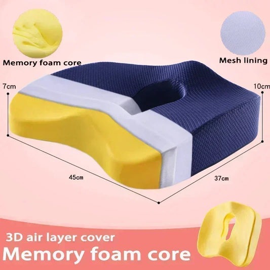 Memory Foam Seat & Back Cushion Set – Orthopedic Support for Coccyx & Waist