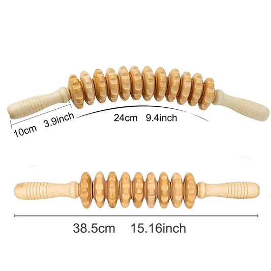 Wooden Massage Roller – Anti-Cellulite & Muscle Relief Tool