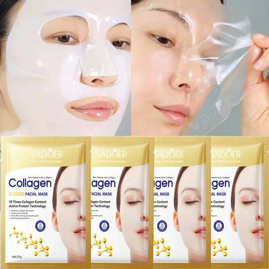10PCS Collagen Anti-Wrinkle Facial Mask – Korean Skincare for Firming, Moisturizing & Brightening