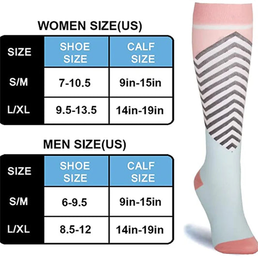 20–30mmHg Compression Socks – Pink Knee-High Stockings for Varicose Veins, Pain Relief & Circulation Support