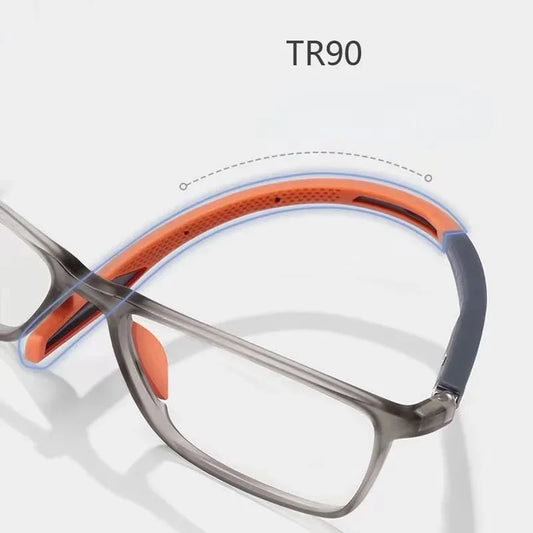 Unisex Ultralight TR90 Blue Light Blocking Reading Glasses – HD Square Prescription Eyewear