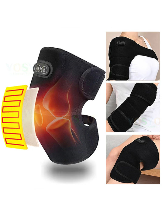 Electric Heated Shoulder & Knee Brace – Vibration Massage with Far Infrared Heat