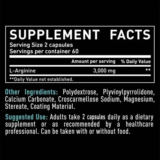 L-Arginine Supplement – Boost Energy, Strength & Endurance for Peak Performance