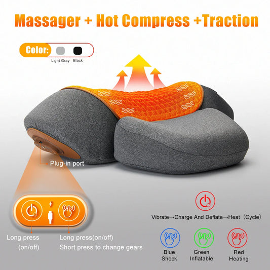 Electric Neck Massager Pillow – Cervical Support with Heat & Vibration Therapy