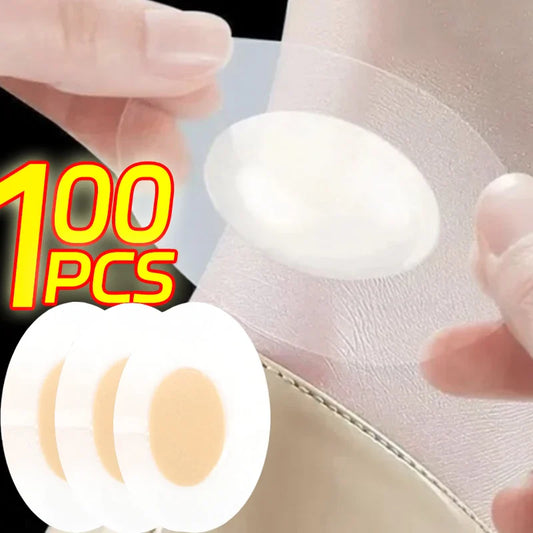 100PCS Pain Relief Gel Heel Protectors – Hydrocolloid Adhesive Blister Pads for Foot Care