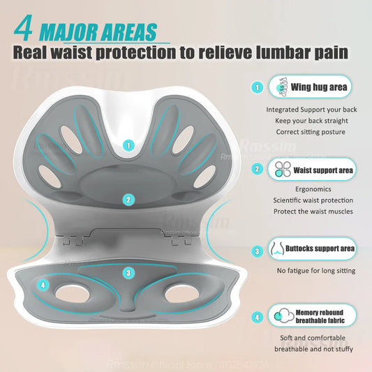 Foldable Back Support Cushion – Ergonomic Posture Corrector for Office & Back Pain Relief