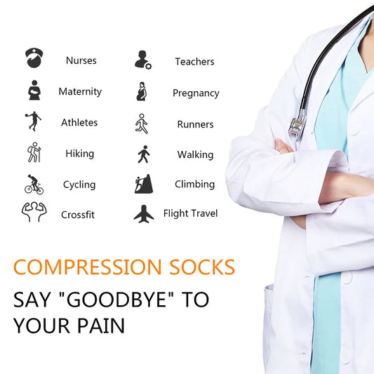 1 PCS Unisex Compression Stockings – Medical & Athletic Support for Edema, Diabetes, Varicose Veins, and Sports