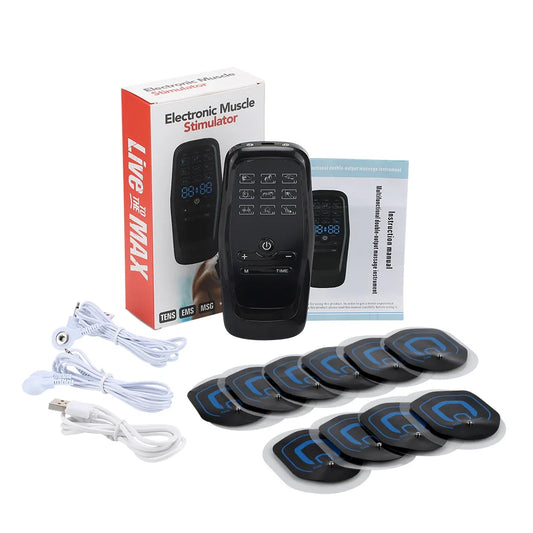 Physiotherapy TENS EMS Muscle Stimulator – Digital Electric Therapy Machine for Pain Relief & Slimming