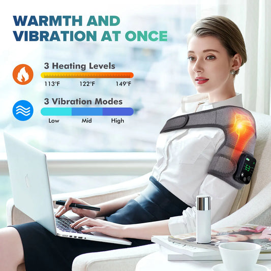 3-in-1 Heated Knee Massager – Wireless Massage Belt for Knee, Shoulder & Elbow