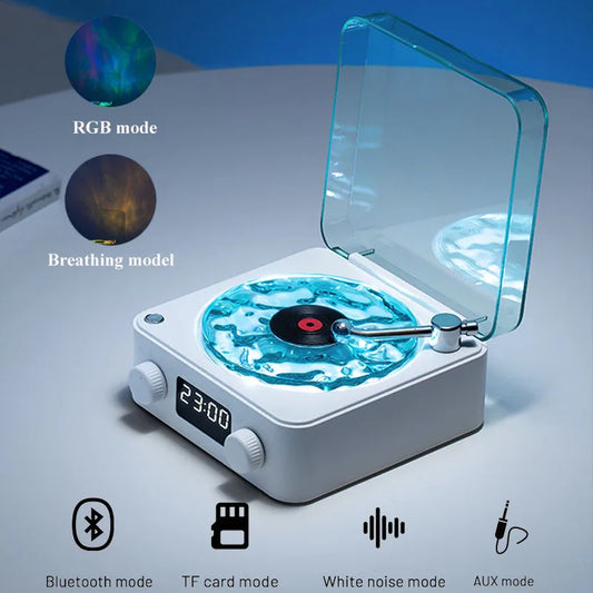Mini Retro White Noise Bluetooth Speaker – Portable Vintage Sleep Aid with Subwoofer & RGB Light
