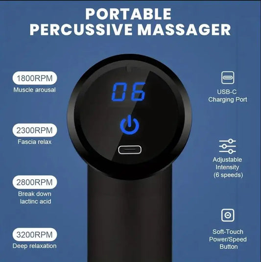 Mini Muscle Massage Gun – Portable Handheld Deep Tissue Massager