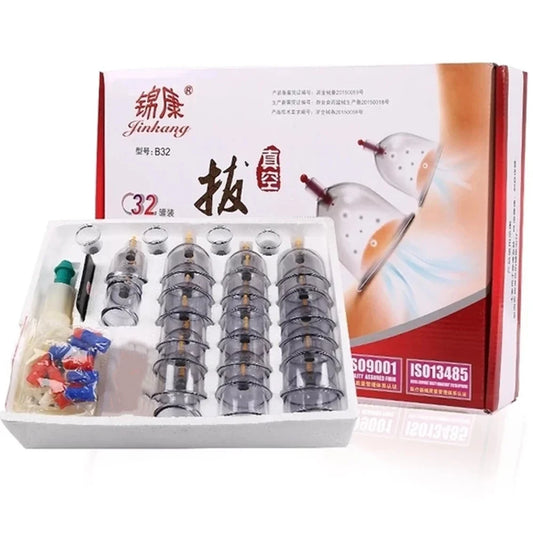 32-Piece Professional Vacuum Cupping Set – Full-Body Massage & Detox Therapy