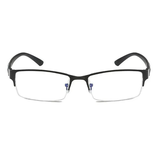 Unisex Half Metal Frame Nearsighted Glasses – Prescription Myopia Eyewear (0 to -6.00)